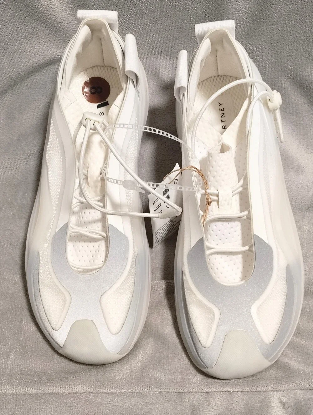 NWT $250 Adidas by Stella McCartney Sportswear Low Ground White & Gray Women's 8